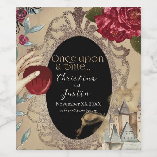 白雪姫の魔法の鏡のフェアリーテイル ワインラベル (シングルラベル)