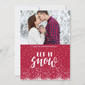 白雪姫を雪に染める初めてのクリスマス雪のカップル シーズンカード (正面)
