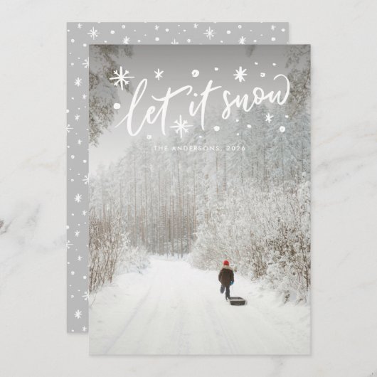 白雪姫レタリングクリスマスフォト シーズンカード (正面/裏面)