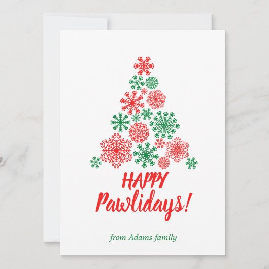 白雪片を印刷したクリスマスツリー (正面)