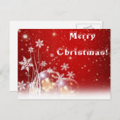 白雪赤クリスマスカード シーズンポストカード (正面/裏面)