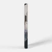 白雲の下の山の緑の木 iPhoneケース (右側面)