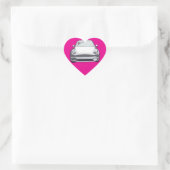 白電気自動車SUV車のスケッチハート ハートシール (バッグ)