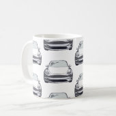 白電気自動車SUV車 コーヒーマグカップ (正面左)