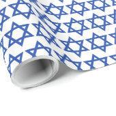 白青いダビデの星 ラッピングペーパー (ロールコーナー)