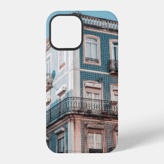白青コンクリート建物 iPhoneケース (裏面)