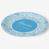 白青タラベラブライダルシャワー ペーパープレート (アングル)