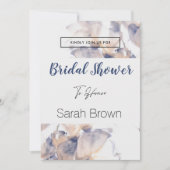 白青パテレ花エレガントブライダルシャワー 招待状 (正面)