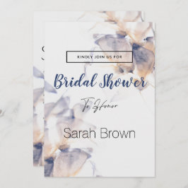 白青パテレ花エレガントブライダルシャワー 招待状