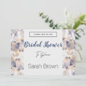 白青パテレ花エレガントブライダルシャワー 招待状 (スタンド正面)