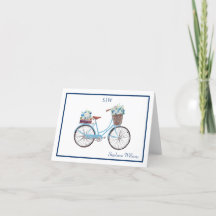 白青水色フローラ自転車名モノグラム