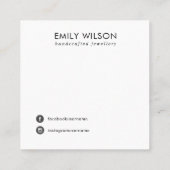 白革テクスチャネックレスの装飾表示装置 スクエア名刺 (裏面)