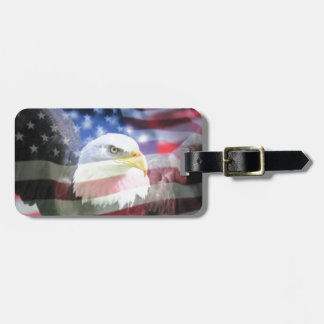 白頭鷲および米国の旗 ラゲッジタグ