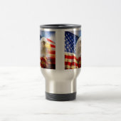 白頭鷲および米国旗の通勤者のマグ トラベルマグ (中央)