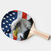 白頭鷲および米国旗 卓球ラケット (横)