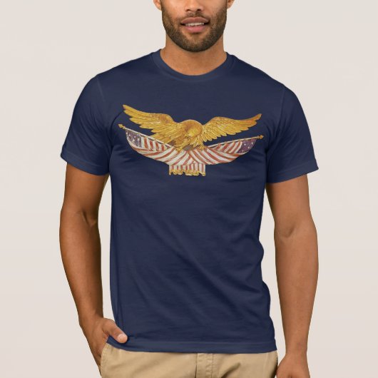 白頭鷲および米国旗 Tシャツ (正面)