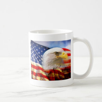 白頭鷲が付いている米国旗 コーヒーマグカップ