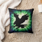 白頭鷲のシルエット; カッコいい クッション (ブランケット)