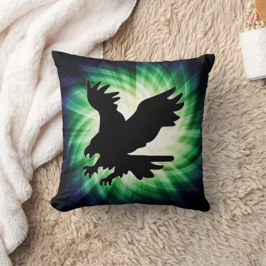 白頭鷲のシルエット; カッコいい クッション (ブランケット)