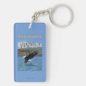 白頭鷲のダイビング-西のイエローストーン、MT キーホルダー (裏面)