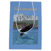 白頭鷲のダイビング-西のイエローストーン、MT ミディアムペーパーバッグ (裏面)