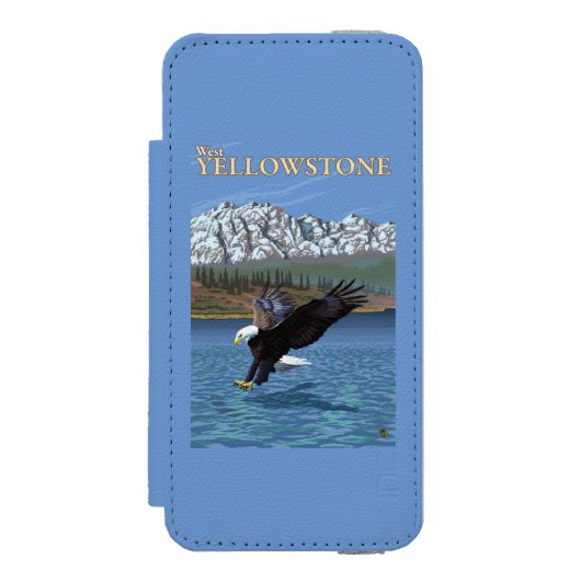 白頭鷲のダイビング-西のイエローストーン、MT INCIPIO iPhoneウォレットケース (フォリオ 正面)