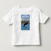 白頭鷲のダイビング- Katmai、アラスカ トドラーTシャツ (正面)