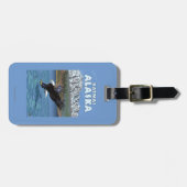 白頭鷲のダイビング- Katmai、アラスカ ラゲッジタグ (正面横)