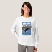 白頭鷲のダイビング- Katmai、アラスカ Tシャツ (正面フル)