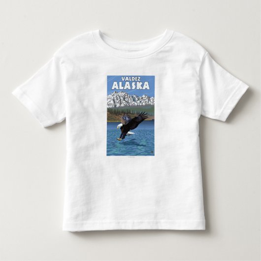白頭鷲のダイビング- Valdez、アラスカ トドラーTシャツ (正面)