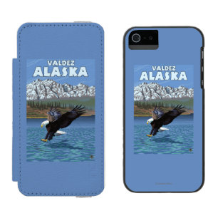 白頭鷲のダイビング- Valdez、アラスカ iPhone SE/5/5sウォレットケース