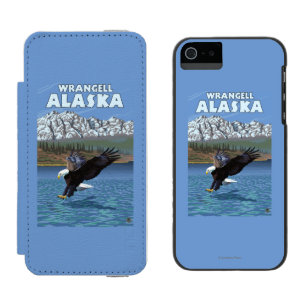 白頭鷲のダイビング- Wrangell、アラスカ iPhone SE/5/5sウォレットケース