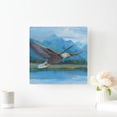 白頭鷲の上昇 スクエア壁時計 (ホーム)