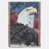 白頭鷲の愛国心が強い米国旗のブランケット スローブランケット (正面縦)