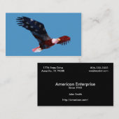 白頭鷲の米国旗の名刺 名刺 (正面/裏面)