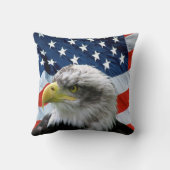 白頭鷲の米国旗 クッション (裏面)