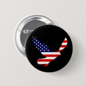 白頭鷲の米国旗 缶バッジ (正面&裏面)