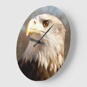 白頭鷲の誇りを持ったなプロフィール ラージ壁時計 (傾斜)