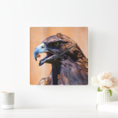 白頭鷲の野性生物の芸術のポートレートII スクエア壁時計 (ホーム)