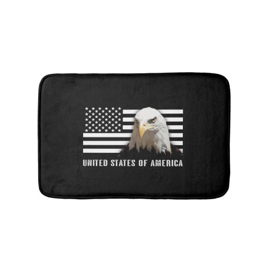 白頭鷲及び米国の旗 バスマット (正面)
