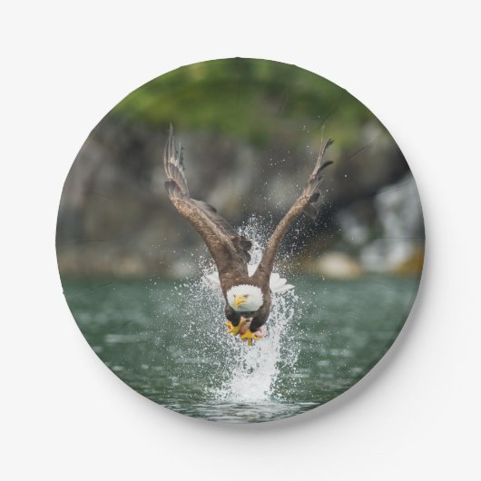 白頭鷲大きい捕獲物 ペーパープレート (正面)