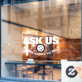 白頼黒のスマイルには幸せ ウィンドウサイン (カフェ窓)