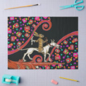 白風変わりい犬に乗る中世の悪いウサギ 薄葉紙 (クラフト)