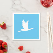 白飛んでいるコウノトリ スタンダードカクテルナプキン (インサイチュ)