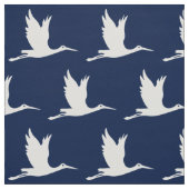 白飛んでいるコウノトリ ファブリック (見本)