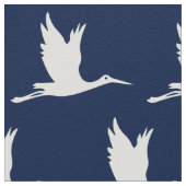 白飛んでいるコウノトリ ファブリック (クローズアップ)