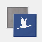 白飛んでいるコウノトリ マグネット (正面/裏面)