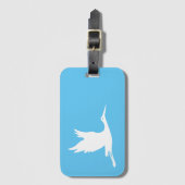 白飛んでいるコウノトリ ラゲッジタグ (正面縦)