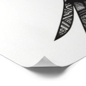 白飛んでいる黒とハゲのイーグル、ハート翼 ポスター (角)