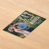 白食べ酒とBe書道結婚した写真 アクリル招待状 (レイダウン)